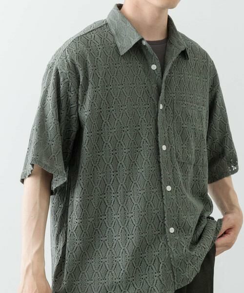 URBAN RESEARCH ITEMS / アーバンリサーチ アイテムズ シャツ・ブラウス | レギュラーカラーレース半袖シャツ | 詳細2