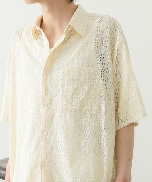 URBAN RESEARCH ITEMS / アーバンリサーチ アイテムズ シャツ・ブラウス | レギュラーカラーレース半袖シャツ | 詳細7