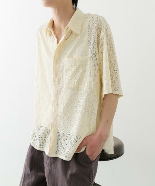 URBAN RESEARCH ITEMS / アーバンリサーチ アイテムズ シャツ・ブラウス | レギュラーカラーレース半袖シャツ | 詳細8
