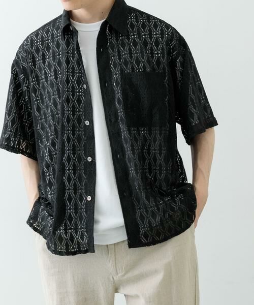 URBAN RESEARCH ITEMS / アーバンリサーチ アイテムズ シャツ・ブラウス | レギュラーカラーレース半袖シャツ | 詳細16