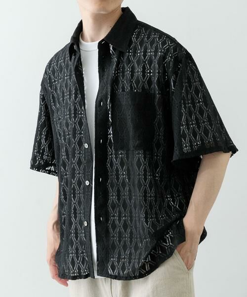 URBAN RESEARCH ITEMS / アーバンリサーチ アイテムズ シャツ・ブラウス | レギュラーカラーレース半袖シャツ | 詳細17