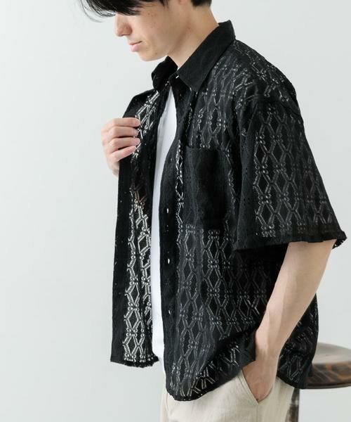 URBAN RESEARCH ITEMS / アーバンリサーチ アイテムズ シャツ・ブラウス | レギュラーカラーレース半袖シャツ | 詳細18