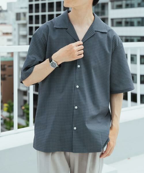 URBAN RESEARCH ITEMS/アーバンリサーチ アイテムズ Tattersall Open Collar shirts ブラック M URBAN RESEARCH ITEMS/アーバンリサーチ アイテムズ Tattersall Open Collar shirts ブラック M