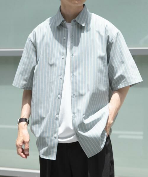 URBAN RESEARCH ITEMS/アーバンリサーチ アイテムズ Multi Stripes R.Collar shirts ブルー M URBAN RESEARCH ITEMS/アーバンリサーチ アイテムズ Multi Stripes R.Collar shirts ブルー M