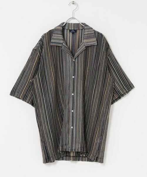 URBAN RESEARCH ITEMS / アーバンリサーチ アイテムズ シャツ・ブラウス | マルチストライプレースオープンカラーショートスリーブシャツ | 詳細10