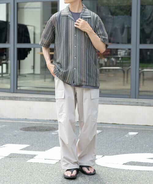 URBAN RESEARCH ITEMS / アーバンリサーチ アイテムズ シャツ・ブラウス | マルチストライプレースオープンカラーショートスリーブシャツ | 詳細3