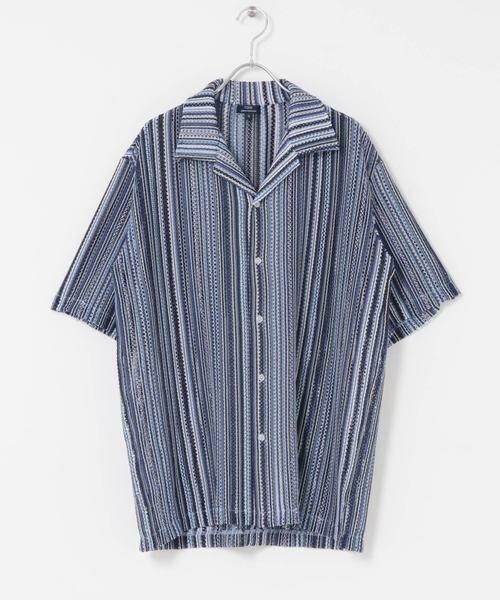 URBAN RESEARCH ITEMS / アーバンリサーチ アイテムズ シャツ・ブラウス | マルチストライプレースオープンカラーショートスリーブシャツ | 詳細15