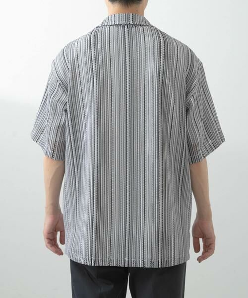 URBAN RESEARCH ITEMS / アーバンリサーチ アイテムズ シャツ・ブラウス | マルチストライプレースオープンカラーショートスリーブシャツ | 詳細21