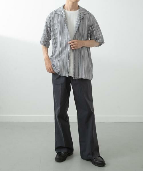 URBAN RESEARCH ITEMS / アーバンリサーチ アイテムズ シャツ・ブラウス | マルチストライプレースオープンカラーショートスリーブシャツ | 詳細22