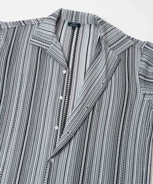URBAN RESEARCH ITEMS / アーバンリサーチ アイテムズ シャツ・ブラウス | マルチストライプレースオープンカラーショートスリーブシャツ | 詳細24