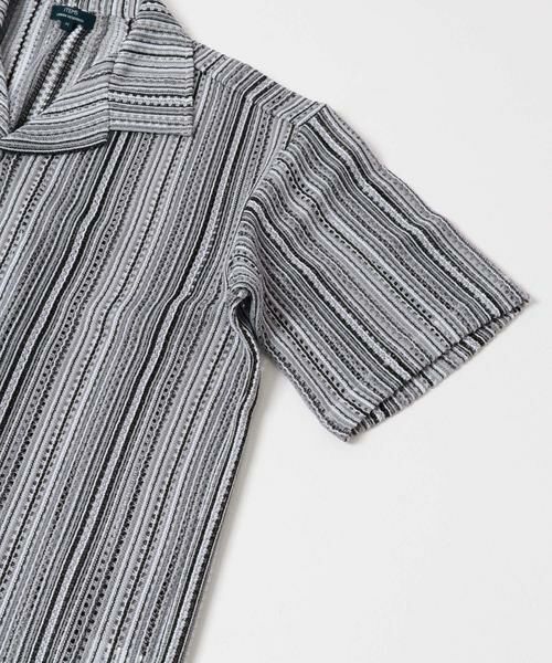 URBAN RESEARCH ITEMS / アーバンリサーチ アイテムズ シャツ・ブラウス | マルチストライプレースオープンカラーショートスリーブシャツ | 詳細25