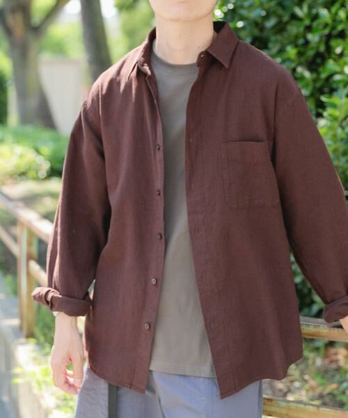 URBAN RESEARCH ITEMS / アーバンリサーチ アイテムズ シャツ・ブラウス | 『セットアップ対応』天然素材リネンコットンレギュラーカラーシャツ | 詳細1