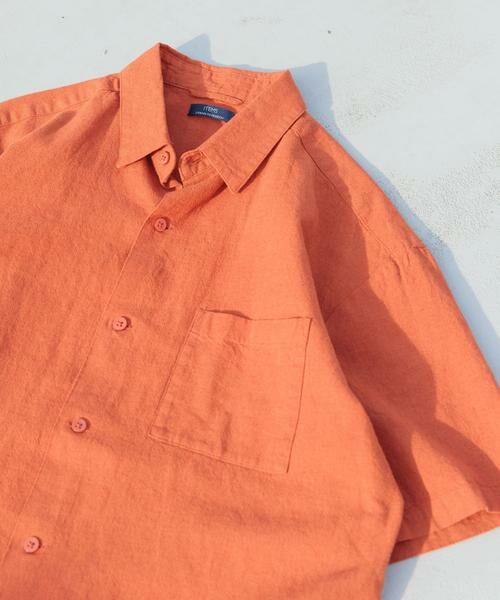 URBAN RESEARCH ITEMS / アーバンリサーチ アイテムズ シャツ・ブラウス | 『セットアップ対応』天然素材リネンコットンレギュラーカラー半袖シャツ(オレンジ系その他)