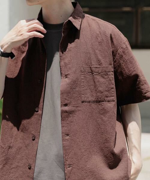 URBAN RESEARCH ITEMS / アーバンリサーチ アイテムズ シャツ・ブラウス | 『セットアップ対応』天然素材リネンコットンレギュラーカラー半袖シャツ | 詳細12