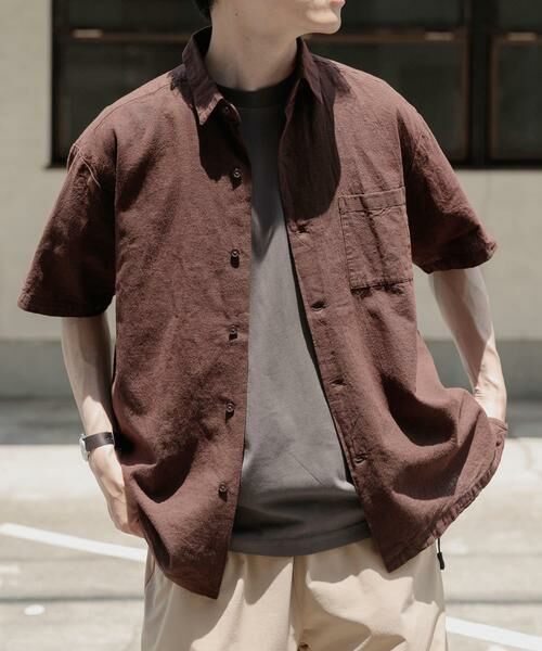 URBAN RESEARCH ITEMS / アーバンリサーチ アイテムズ シャツ・ブラウス | 『セットアップ対応』天然素材リネンコットンレギュラーカラー半袖シャツ | 詳細13