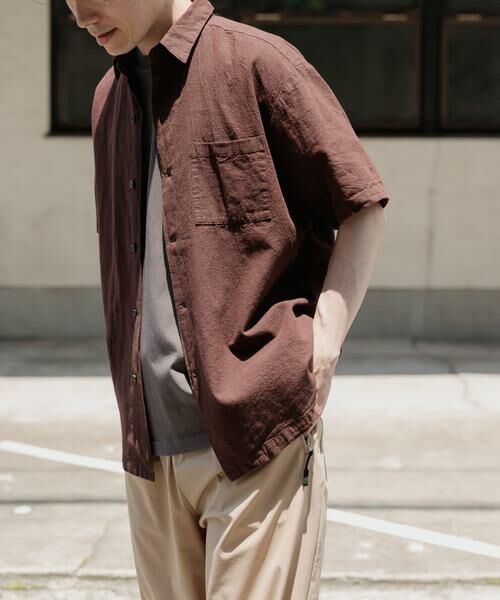 URBAN RESEARCH ITEMS / アーバンリサーチ アイテムズ シャツ・ブラウス | 『セットアップ対応』天然素材リネンコットンレギュラーカラー半袖シャツ | 詳細14