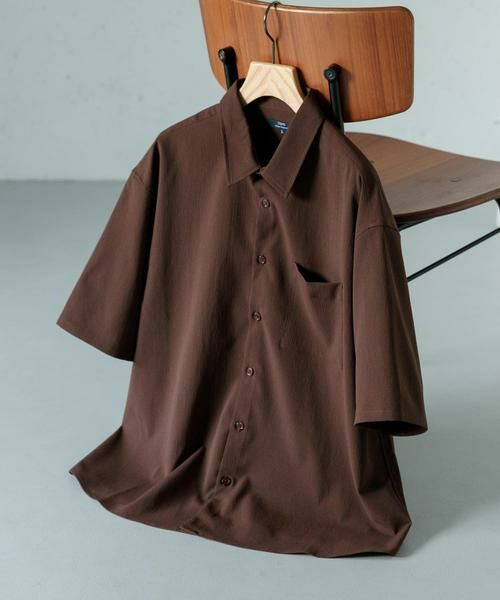 URBAN RESEARCH ITEMS/アーバンリサーチ アイテムズ ヨウリュウレギュラーカラー半袖シャツ ブラウン L URBAN RESEARCH ITEMS/アーバンリサーチ アイテムズ ヨウリュウレギュラーカラー半袖シャツ ブラウン L