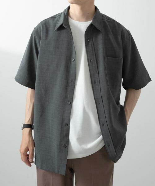 URBAN RESEARCH ITEMS/アーバンリサーチ アイテムズ 『イージーケア/速乾/UVカット』『セットアップ対応』クイックドライリネンタッチ半袖シャツ チャコールグレー M URBAN RESEARCH ITEMS/アーバンリサーチ アイテムズ 『イージーケア/速乾/UVカット』『セットアップ対応』クイックドライリネンタッチ半袖シャツ チャコールグレー M