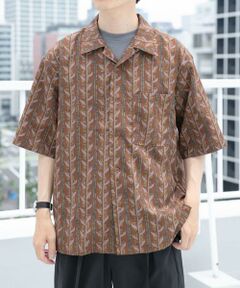 URBAN RESEARCH ITEMS / アーバンリサーチ アイテムズ シャツ・ブラウス | リーフプリントオープンカラー半袖シャツ