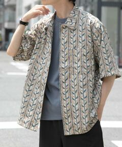 URBAN RESEARCH ITEMS / アーバンリサーチ アイテムズ シャツ・ブラウス | リーフプリントオープンカラー半袖シャツ