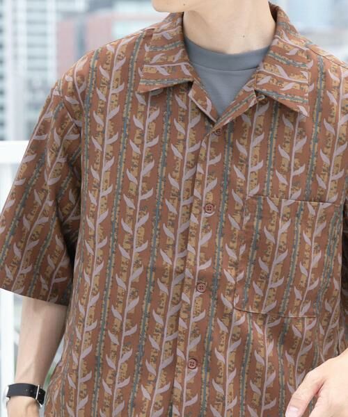 URBAN RESEARCH ITEMS / アーバンリサーチ アイテムズ シャツ・ブラウス | リーフプリントオープンカラー半袖シャツ | 詳細1