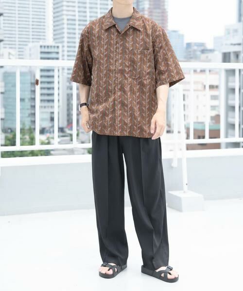 URBAN RESEARCH ITEMS / アーバンリサーチ アイテムズ シャツ・ブラウス | リーフプリントオープンカラー半袖シャツ | 詳細4