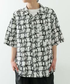 URBAN RESEARCH ITEMS / アーバンリサーチ アイテムズ シャツ・ブラウス | ラインアートプリントオープンカラー半袖シャツ