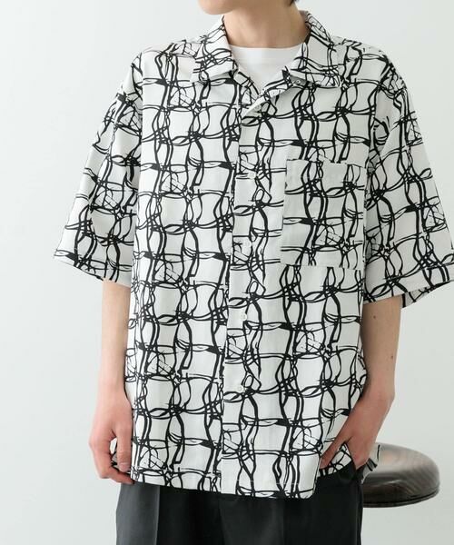 URBAN RESEARCH ITEMS / アーバンリサーチ アイテムズ シャツ・ブラウス | ラインアートプリントオープンカラー半袖シャツ | 詳細2