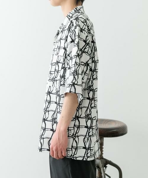 URBAN RESEARCH ITEMS / アーバンリサーチ アイテムズ シャツ・ブラウス | ラインアートプリントオープンカラー半袖シャツ | 詳細7