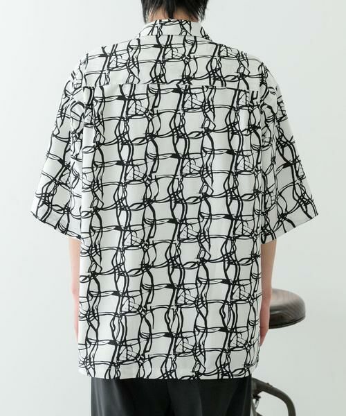 URBAN RESEARCH ITEMS / アーバンリサーチ アイテムズ シャツ・ブラウス | ラインアートプリントオープンカラー半袖シャツ | 詳細8