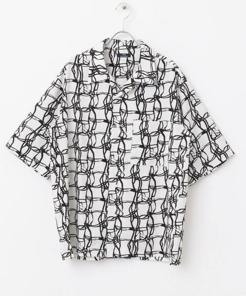 URBAN RESEARCH ITEMS / アーバンリサーチ アイテムズ シャツ・ブラウス | ラインアートプリントオープンカラー半袖シャツ | 詳細9