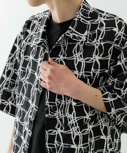URBAN RESEARCH ITEMS / アーバンリサーチ アイテムズ シャツ・ブラウス | ラインアートプリントオープンカラー半袖シャツ | 詳細11