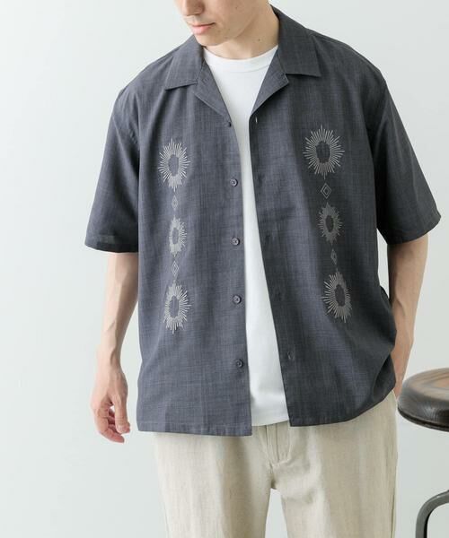 URBAN RESEARCH ITEMS / アーバンリサーチ アイテムズ シャツ・ブラウス | モチーフ刺繍ドライタッチ 半袖シャツ | 詳細13