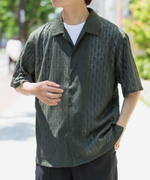 URBAN RESEARCH ITEMS / アーバンリサーチ アイテムズ シャツ・ブラウス | ジオメレースオープンカラー半袖シャツ | 詳細2