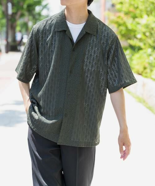 URBAN RESEARCH ITEMS / アーバンリサーチ アイテムズ シャツ・ブラウス | ジオメレースオープンカラー半袖シャツ | 詳細3