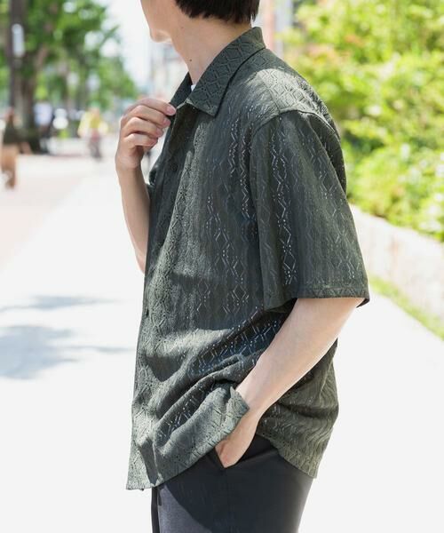 URBAN RESEARCH ITEMS / アーバンリサーチ アイテムズ シャツ・ブラウス | ジオメレースオープンカラー半袖シャツ | 詳細4