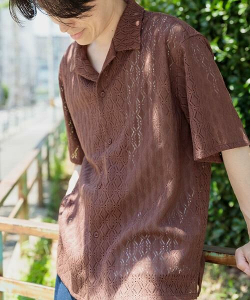 URBAN RESEARCH ITEMS / アーバンリサーチ アイテムズ シャツ・ブラウス | ジオメレースオープンカラー半袖シャツ | 詳細10