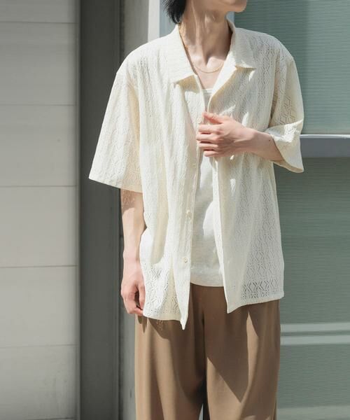 URBAN RESEARCH ITEMS / アーバンリサーチ アイテムズ シャツ・ブラウス | ジオメレースオープンカラー半袖シャツ | 詳細17