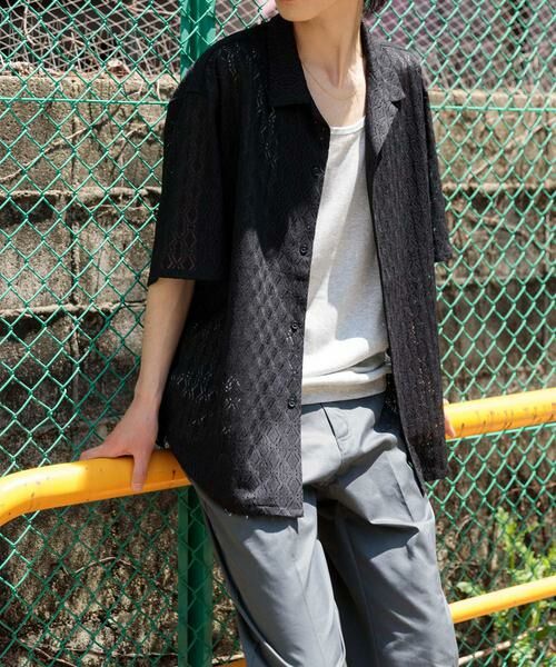 URBAN RESEARCH ITEMS / アーバンリサーチ アイテムズ シャツ・ブラウス | ジオメレースオープンカラー半袖シャツ | 詳細29