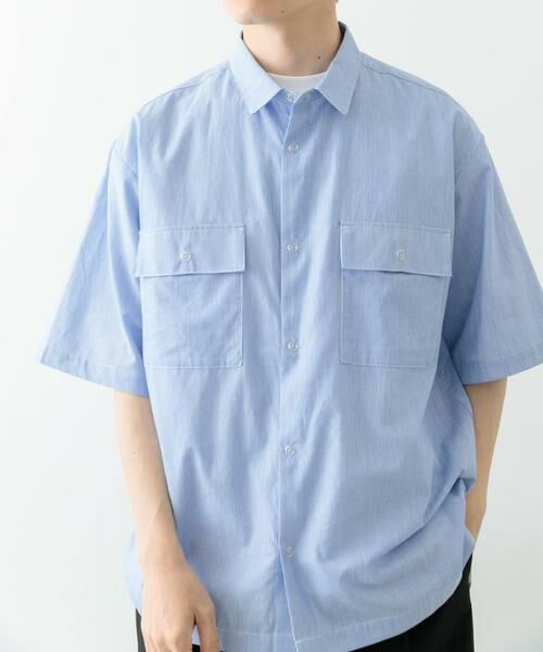 URBAN RESEARCH ITEMS / アーバンリサーチ アイテムズ シャツ・ブラウス | ストライプリングドットボタン半袖シャツ | 詳細1