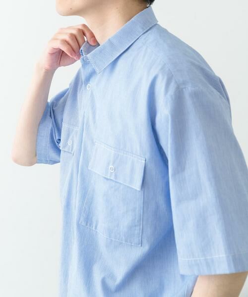 URBAN RESEARCH ITEMS / アーバンリサーチ アイテムズ シャツ・ブラウス | ストライプリングドットボタン半袖シャツ | 詳細2