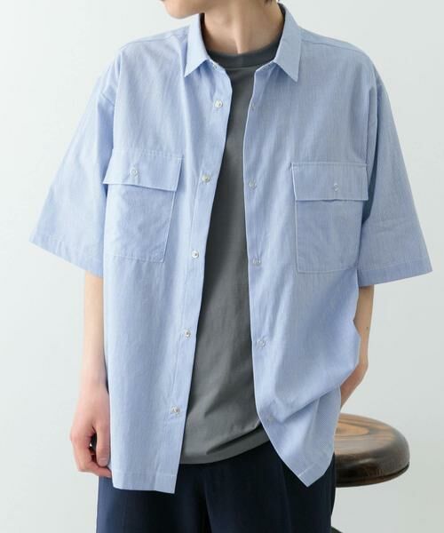 URBAN RESEARCH ITEMS / アーバンリサーチ アイテムズ シャツ・ブラウス | ストライプリングドットボタン半袖シャツ | 詳細6