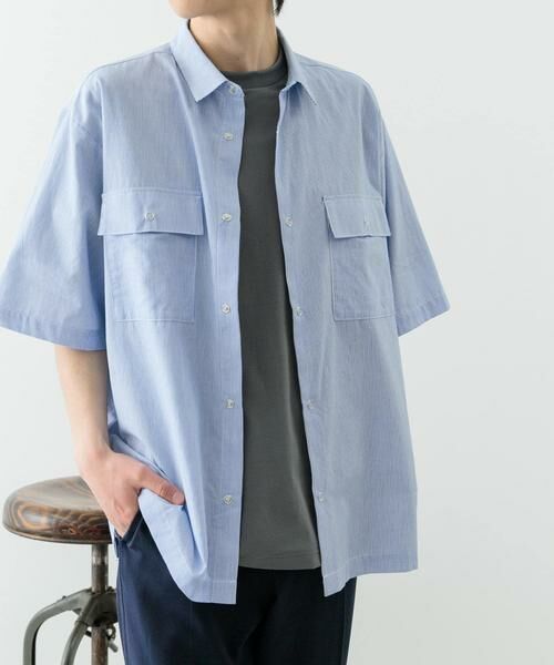 URBAN RESEARCH ITEMS / アーバンリサーチ アイテムズ シャツ・ブラウス | ストライプリングドットボタン半袖シャツ | 詳細7