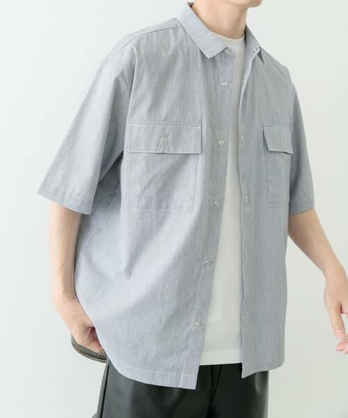 URBAN RESEARCH ITEMS / アーバンリサーチ アイテムズ シャツ・ブラウス | ストライプリングドットボタン半袖シャツ | 詳細15