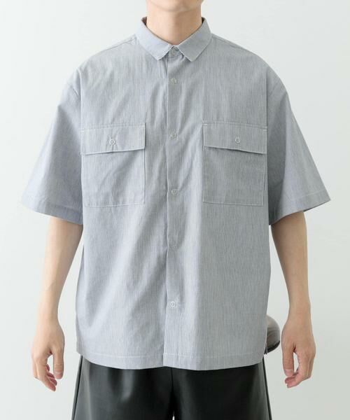 URBAN RESEARCH ITEMS / アーバンリサーチ アイテムズ シャツ・ブラウス | ストライプリングドットボタン半袖シャツ | 詳細17