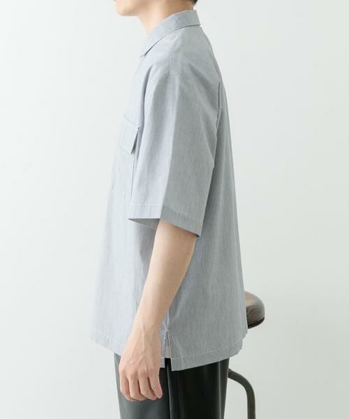 URBAN RESEARCH ITEMS / アーバンリサーチ アイテムズ シャツ・ブラウス | ストライプリングドットボタン半袖シャツ | 詳細18