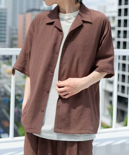 URBAN RESEARCH ITEMS / アーバンリサーチ アイテムズ シャツ・ブラウス | クレープオープンカラーシャツ+パンツSET | 詳細1