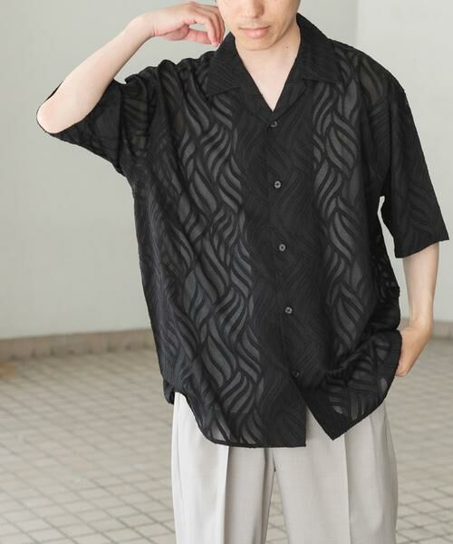 URBAN RESEARCH ITEMS / アーバンリサーチ アイテムズ シャツ・ブラウス | ウェーブカッティングオープンカラーシアーシャツ | 詳細22