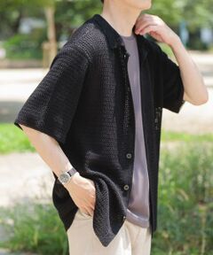 URBAN RESEARCH ITEMS / アーバンリサーチ アイテムズ シャツ・ブラウス | 透かし編みニットレギュラーカラーシャツ