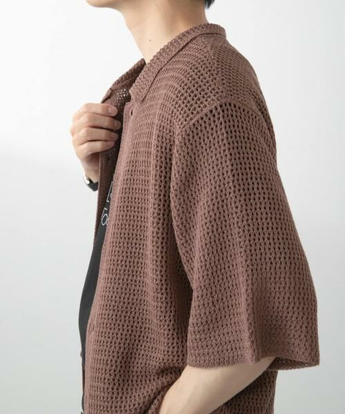 URBAN RESEARCH ITEMS / アーバンリサーチ アイテムズ シャツ・ブラウス | 透かし編みニットレギュラーカラーシャツ | 詳細2